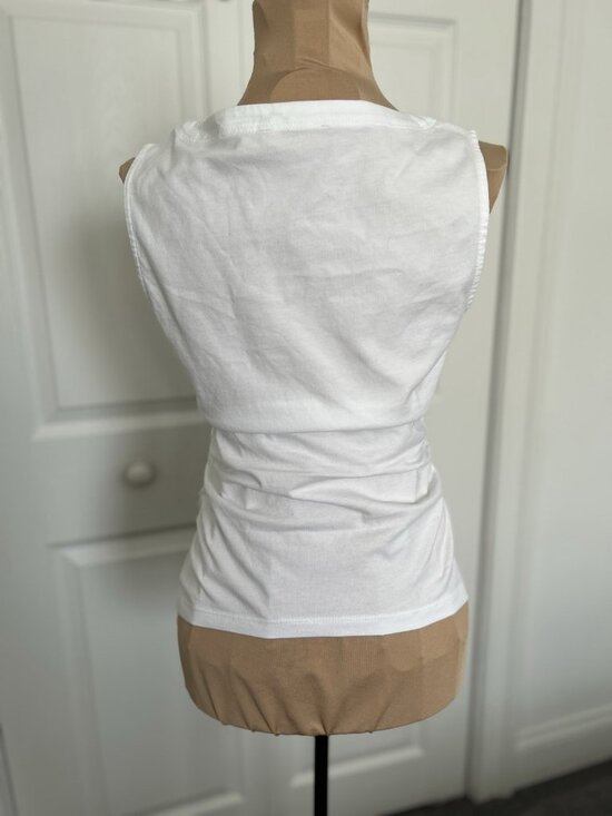 Madewell 100% Cotton Side Cinched Boat Neck Tank in White Size XXS - Picture 3 of 10